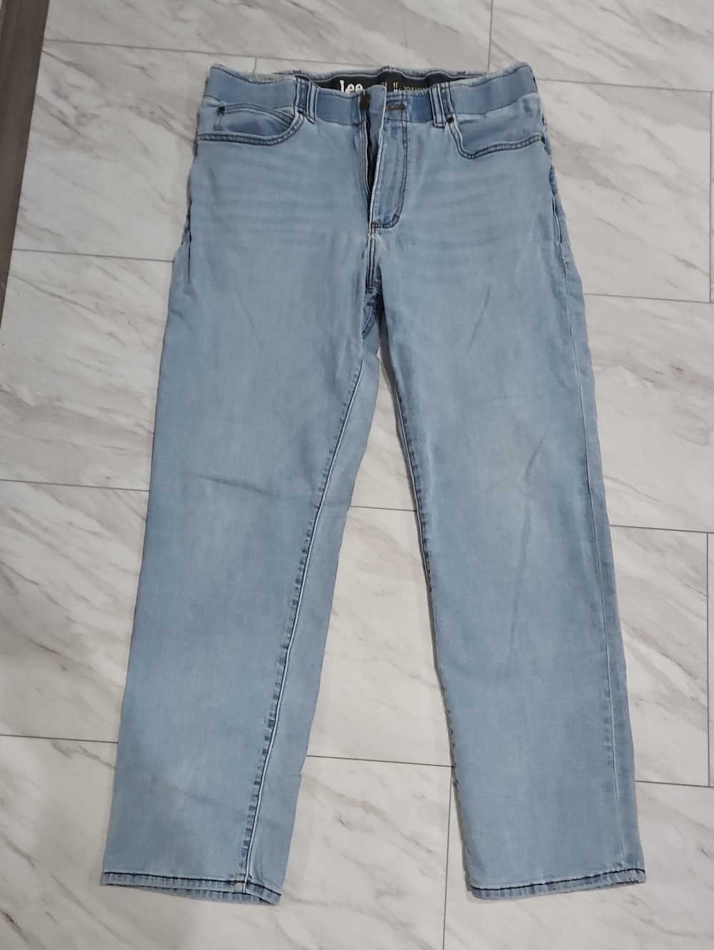 Lee Mens Flex Waist Pale Blue Straight-Leg Jeans